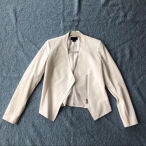Theory Collarless White Blazer